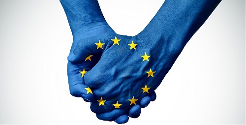 European solidarity visual, highlighting Ireland's need for strong EU relationships.