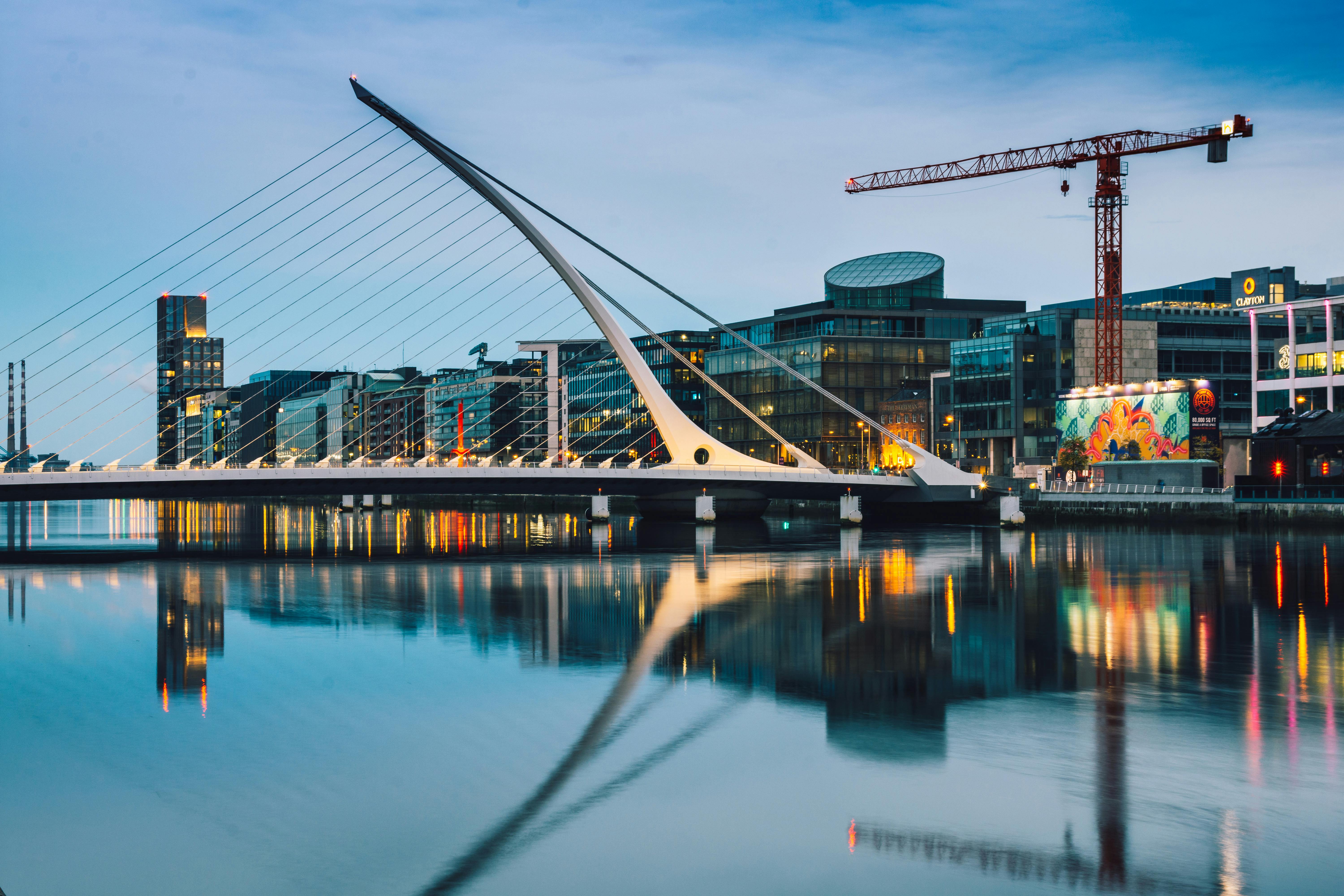 Dublin cityscape showing modern office buildings and residential areas